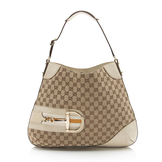 Gucci GG Canvas Hasler Large Shoulder Bag