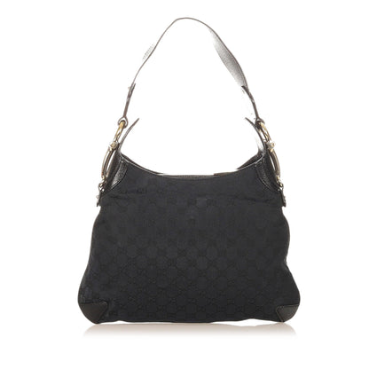 Gucci GG Canvas Horsebit Creole Shoulder Bag (SHG-32128)