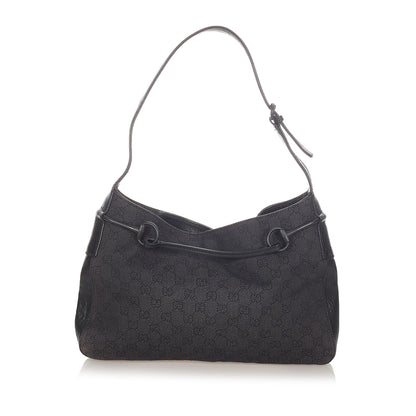 Gucci GG Canvas Horsebit Shoulder Bag (SHG-31966)
