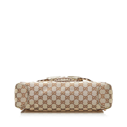 Gucci GG Canvas Horsebit Shoulder Bag (SHG-35618)
