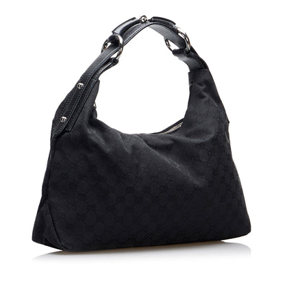 Gucci GG Canvas Horsebit Shoulder Bag (SHG-wbDRzT)