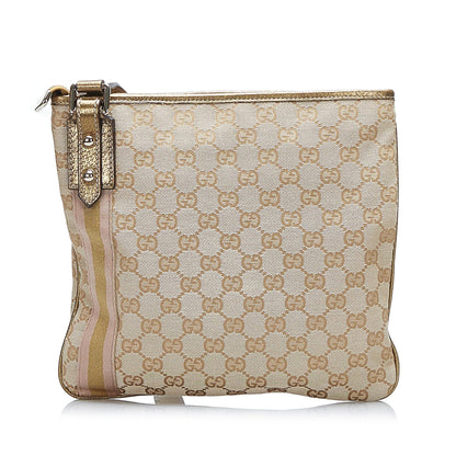 Gucci GG Canvas Jolicoeur Crossbody Bag (SHG-HuInJn)