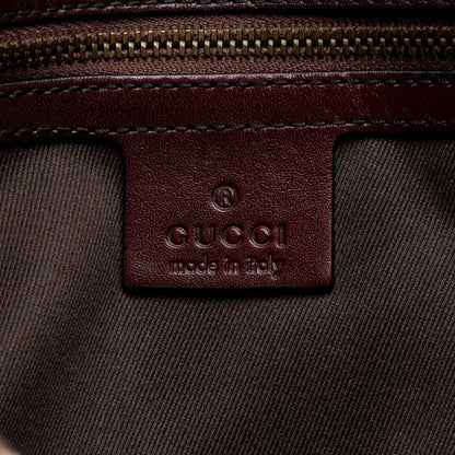 Gucci GG Canvas Leather Studded Horsebit Shoulder Bag
