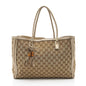 Gucci GG Canvas Metallic Leather Bella Medium Tote