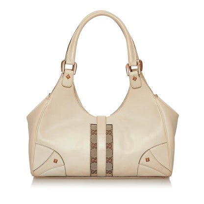 Gucci GG Canvas Nailhead Jackie Shoulder Bag (SHG-28382)