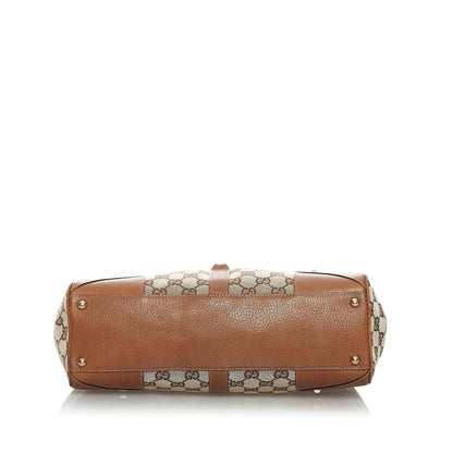 Gucci GG Canvas Nailhead Jackie Shoulder Bag (SHG-33693)