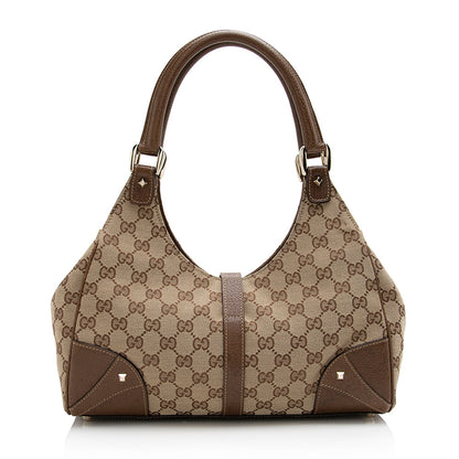 Gucci GG Canvas Nailhead Medium Bardot Shoulder Bag (SHF-21614)