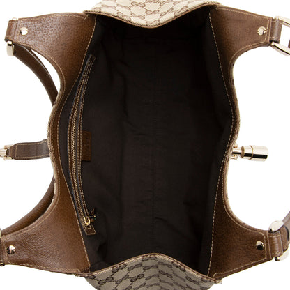 Gucci GG Canvas Nailhead Medium Bardot Shoulder Bag (SHF-21614)