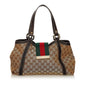 Gucci GG Canvas New Ladies Web Tote Bag (SHG-29665)