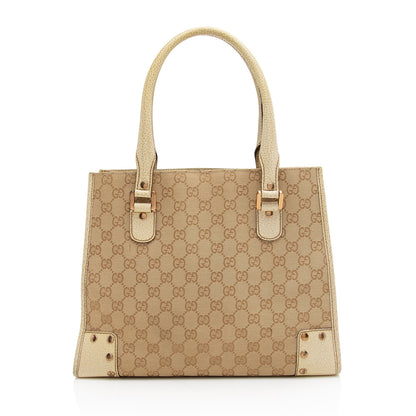 Gucci GG Canvas Studded Tote (SHF-22871)