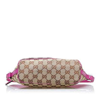 Gucci GG Canvas Web Boat Baguette (SHG-O1BGQv)
