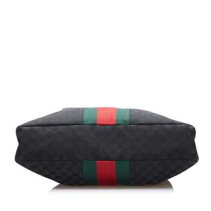 Gucci GG Canvas Web Metal Bamboo Tote (SHG-XlBfM7)
