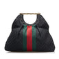 Gucci GG Canvas Web Metal Bamboo Tote (SHG-XlBfM7)