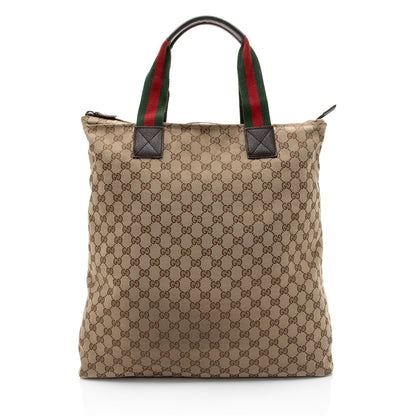 Gucci GG Canvas Web N/S Large Tote (SHF-3n3x28)