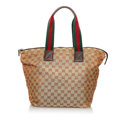 Gucci GG Canvas Web Tote Bag (SHG-30132)