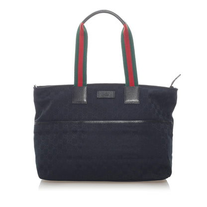 Gucci GG Canvas Web Tote Bag (SHG-36163)