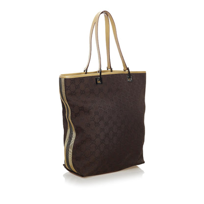 Gucci GG Canvas Web Tote Bag (SHG-36167)