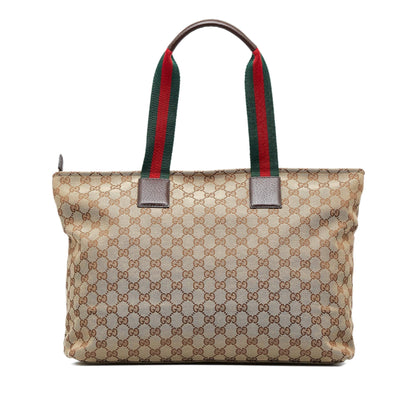 Gucci GG Canvas Web Tote Bag (SHG-n1Z3tx)