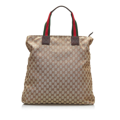 Gucci GG Canvas Web Tote (SHG-sVMmFu)