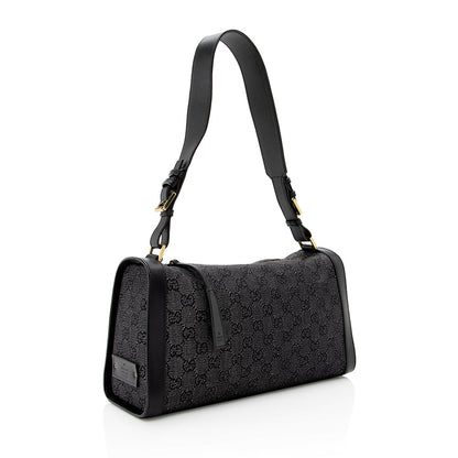 Gucci GG Denim Structured Shoulder Bag (SHF-19556)