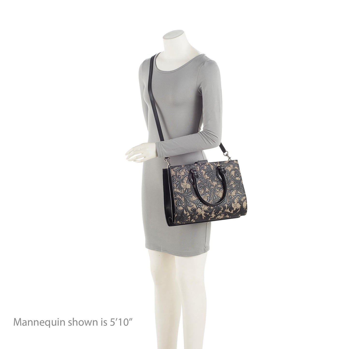 Gucci GG Supreme Arabesque Top Handle Convertible Small Tote (SHF-23364)