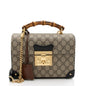 Gucci GG Supreme Bamboo Padlock Top Handle Shoulder Bag (SHF-hs3Epm)
