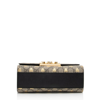 Gucci GG Supreme Bee Padlock Small Shoulder Bag (SHF-3QPOYF)