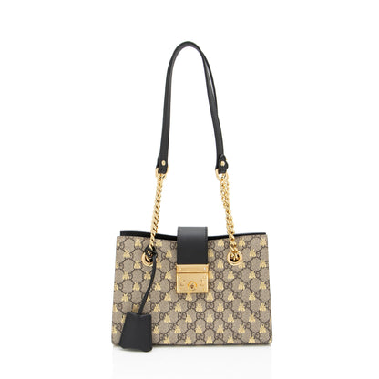 Gucci GG Supreme Bees Padlock Small Tote (SHF-FL3A48)