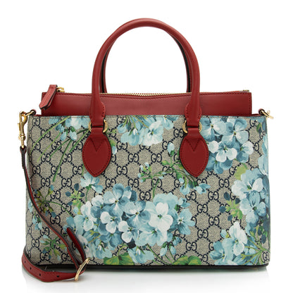 Gucci GG Supreme Blooms Medium Zip Tote (SHF-23777)