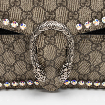Gucci GG Supreme Crystal Studded Dionysus Medium Shoulder Bag
