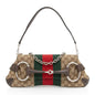 Gucci GG Supreme Horsebit Web Chain Shoulder Bag (SHF-lQWg6i)
