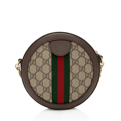 Gucci GG Supreme Ophidia Round Mini Shoulder Bag (SHF-8LEeSa)