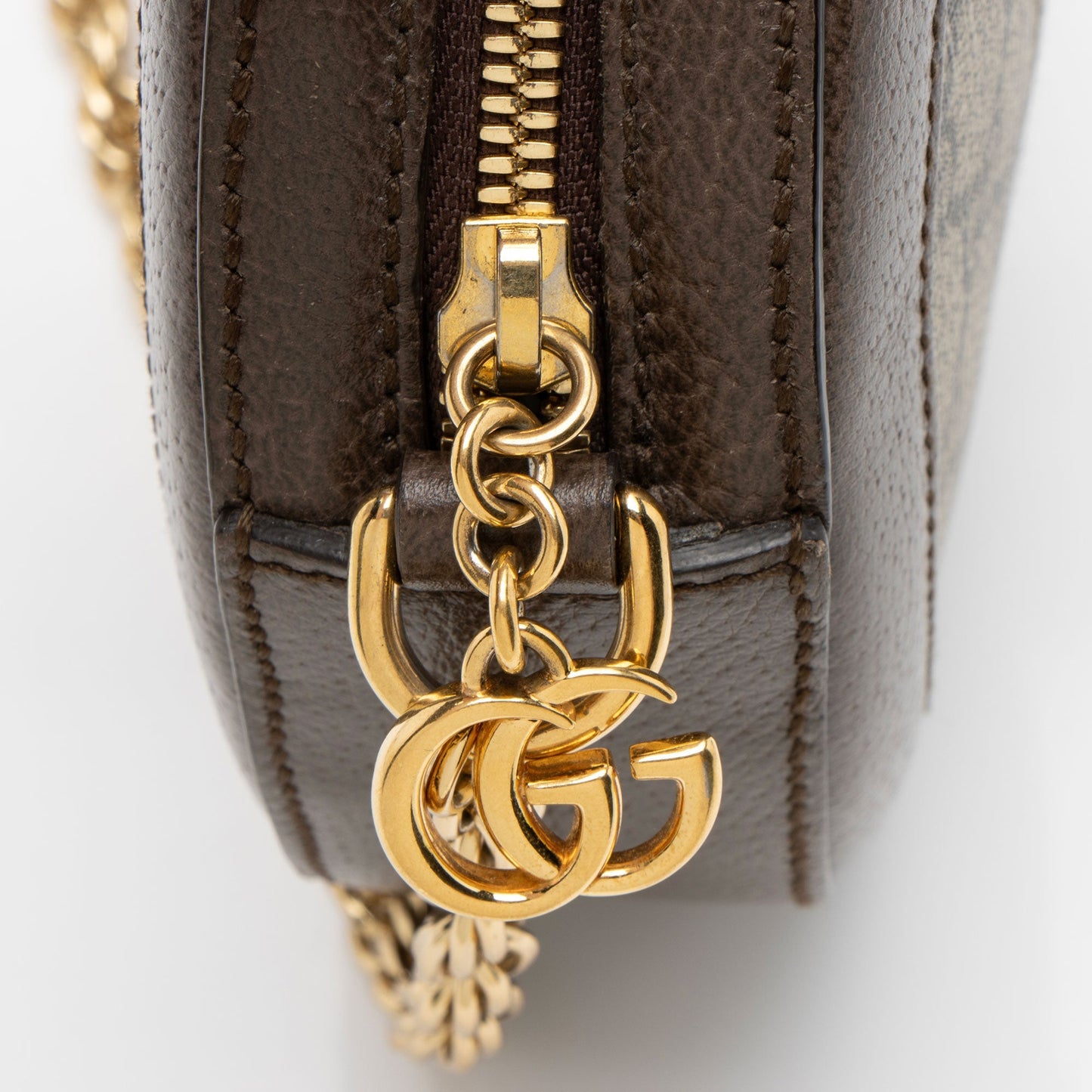 Gucci GG Supreme Ophidia Round Mini Shoulder Bag (SHF-F3cSgu)