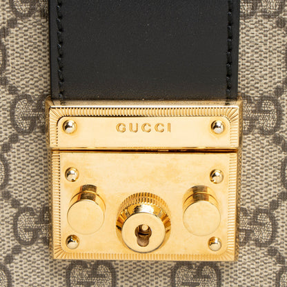 Gucci GG Supreme Padlock Chain Medium Shoulder Bag (SHF-aTdUTN)