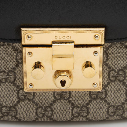 Gucci GG Supreme Padlock Saddle Medium Shoulder Bag (SHF-22972)
