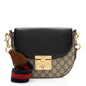 Gucci GG Supreme Padlock Saddle Medium Shoulder Bag (SHF-22972)