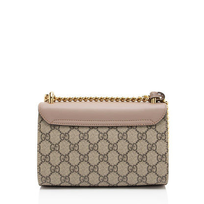 Gucci GG Supreme Pearl Stud Padlock Small Shoulder Bag