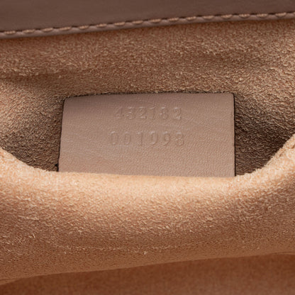 Gucci GG Supreme Pearl Stud Padlock Small Shoulder Bag