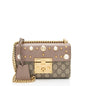 Gucci GG Supreme Pearl Stud Padlock Small Shoulder Bag