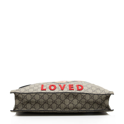 Gucci GG Supreme Soft Angry Cat Vertical Courrier Tote (SHF-BjgJPe)