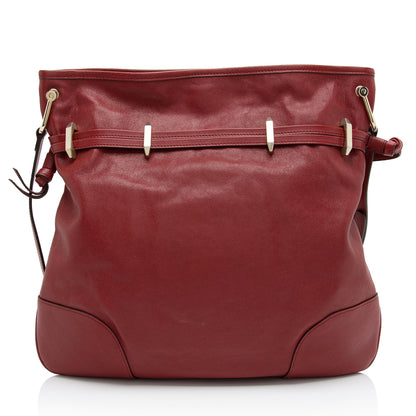 Gucci Glazed Calfskin Horsebit 1955 Morsetto Drawstring Shoulder Bag (SHF-IUzaIn)