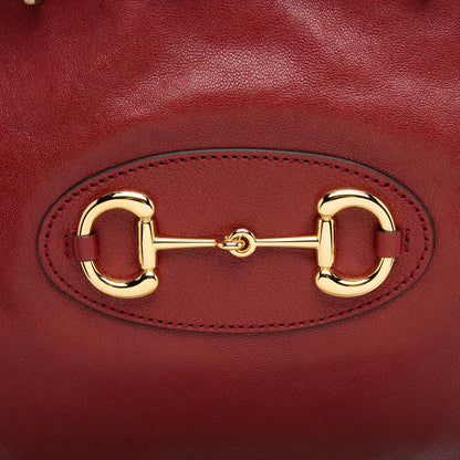 Gucci Glazed Calfskin Horsebit 1955 Morsetto Drawstring Shoulder Bag (SHF-IUzaIn)