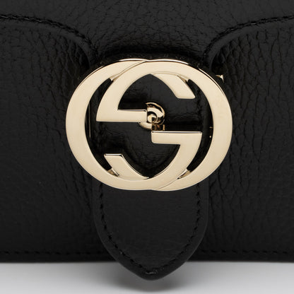 Gucci Grained Calfskin Interlocking G Medium Shoulder Bag (SHF-23261)