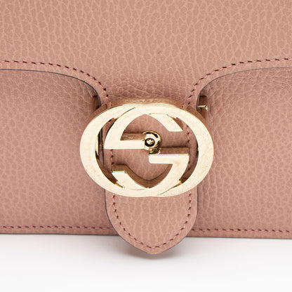 Gucci Grained Calfskin Interlocking G Medium Shoulder Bag