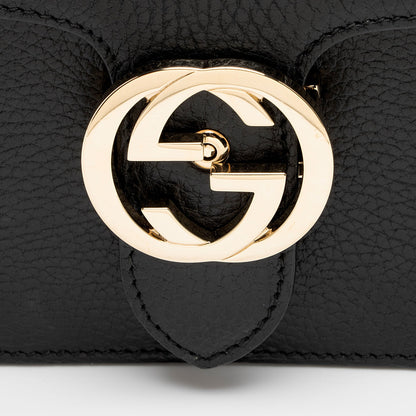 Gucci Grained Calfskin Interlocking G Small Shoulder Bag (SHF-1AVxLZ)