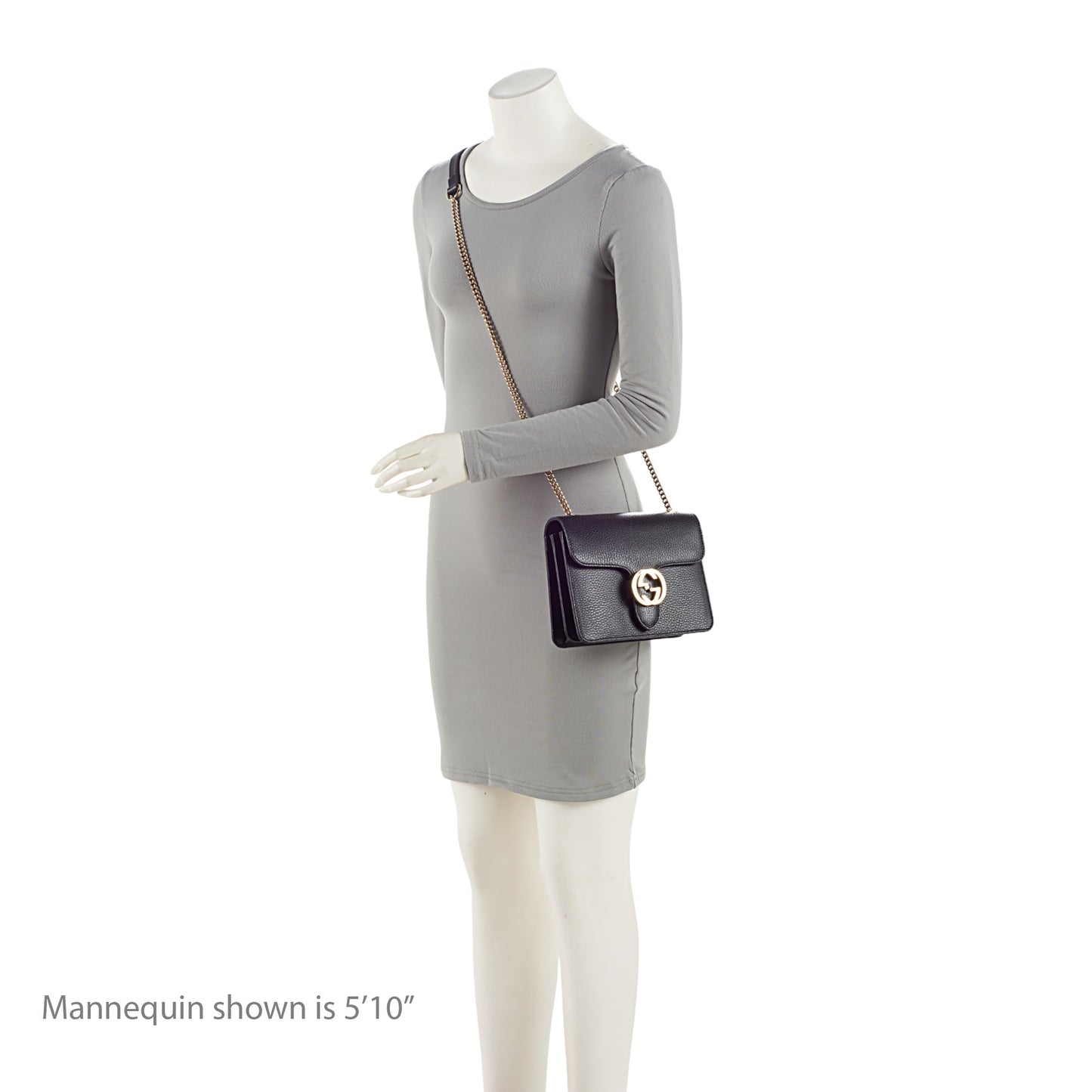 Gucci Grained Calfskin Interlocking G Small Shoulder Bag (SHF-1AVxLZ)