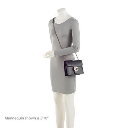Gucci Grained Calfskin Interlocking G Small Shoulder Bag (SHF-1AVxLZ)