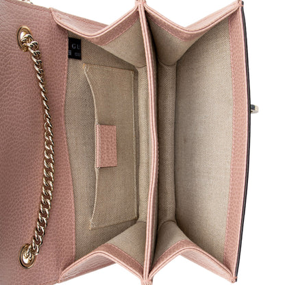 Gucci Grained Calfskin Interlocking G Small Shoulder Bag (SHF-eMNjXX)
