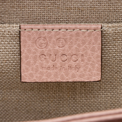 Gucci Grained Calfskin Interlocking G Small Shoulder Bag (SHF-eMNjXX)