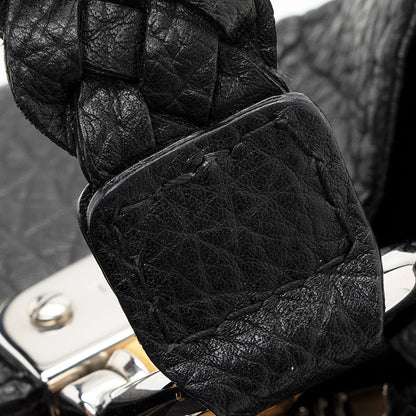 Gucci Grained Leather Bamboo Bar Medium Tote (SHF-19935)